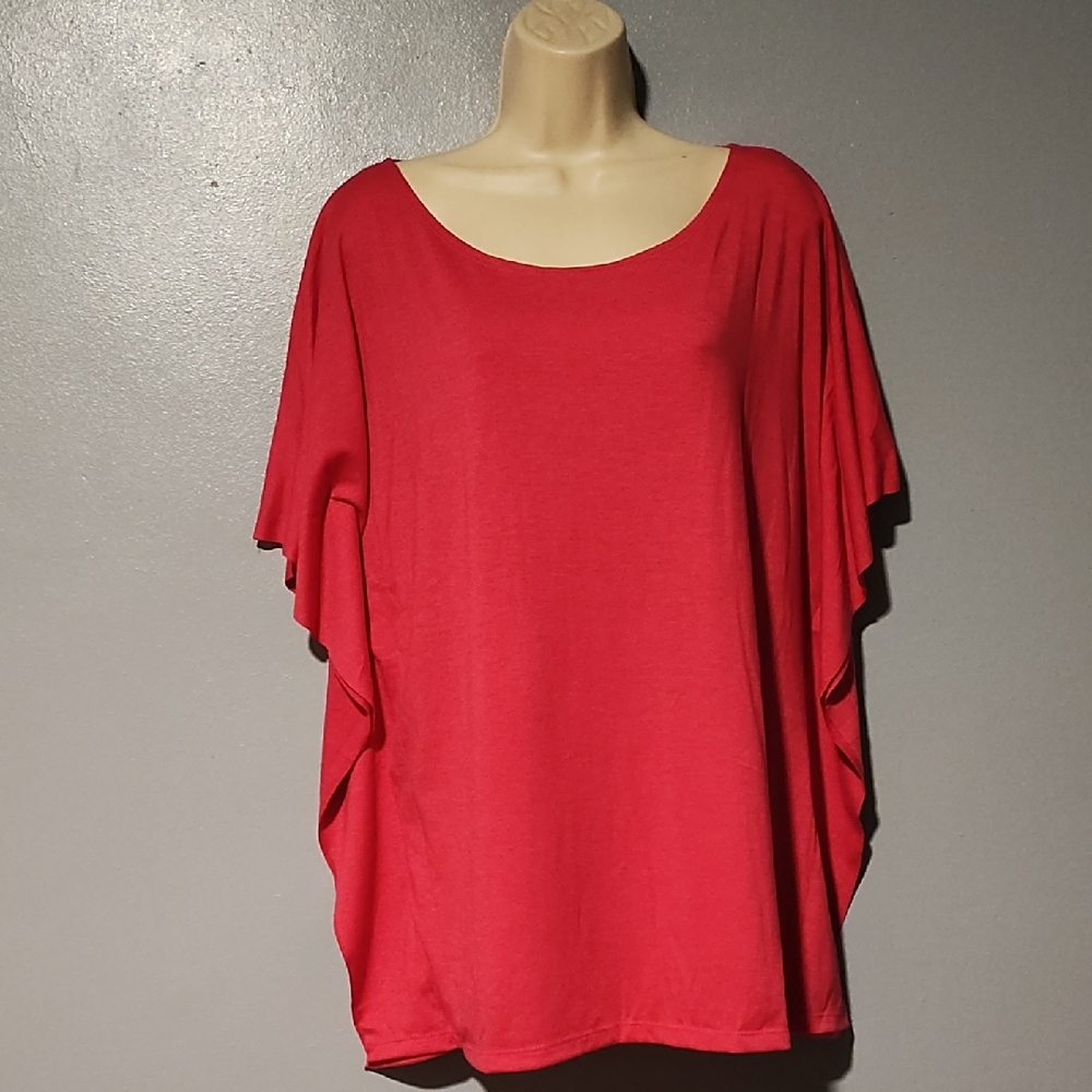 Poliana plus Elegant pink Women's size 2XL poncho blouse